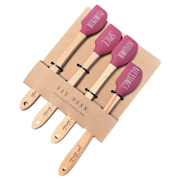 Rae Dunn Holiday Christmas 4 Piece Mini Spatula Set New With Tags - Picture 2 of 4